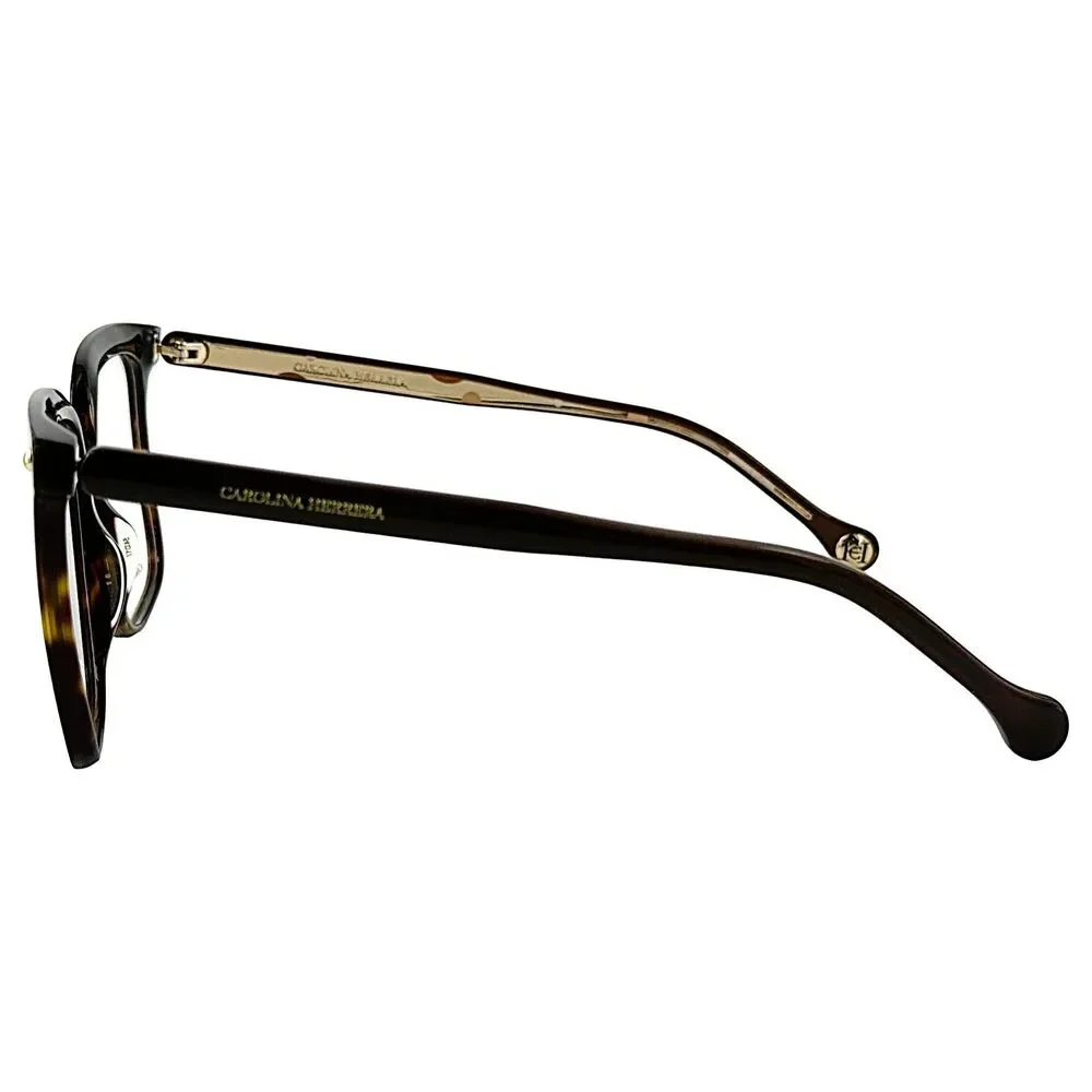 Carolina Herrera CH0011 Womens Plastic Eyeglass Frame 086 Havana 54-17 w Case